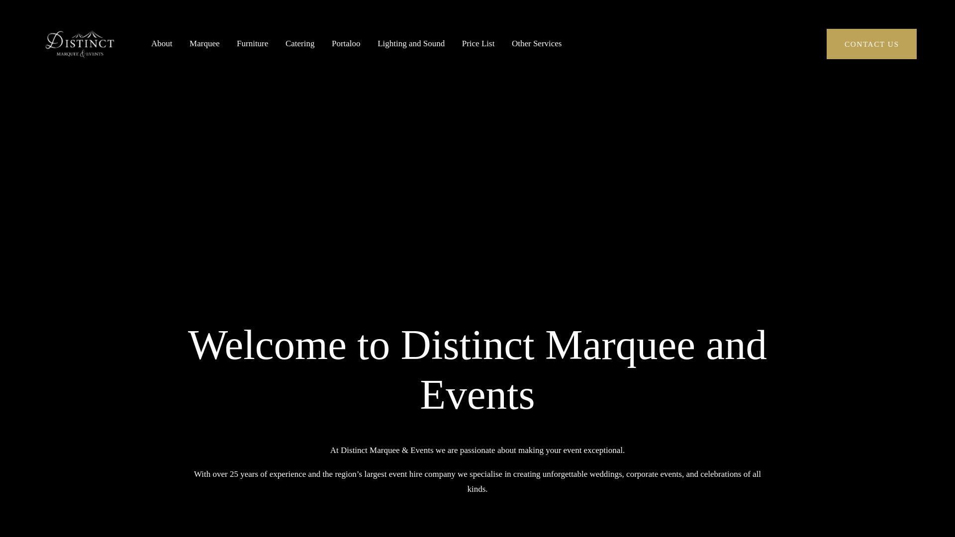 website screenshot of https://distinctevents.co.nz/