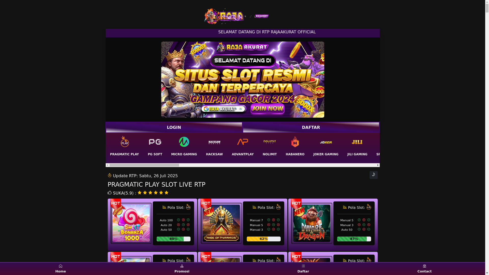 website screenshot of https://rtprajaakurat.store/