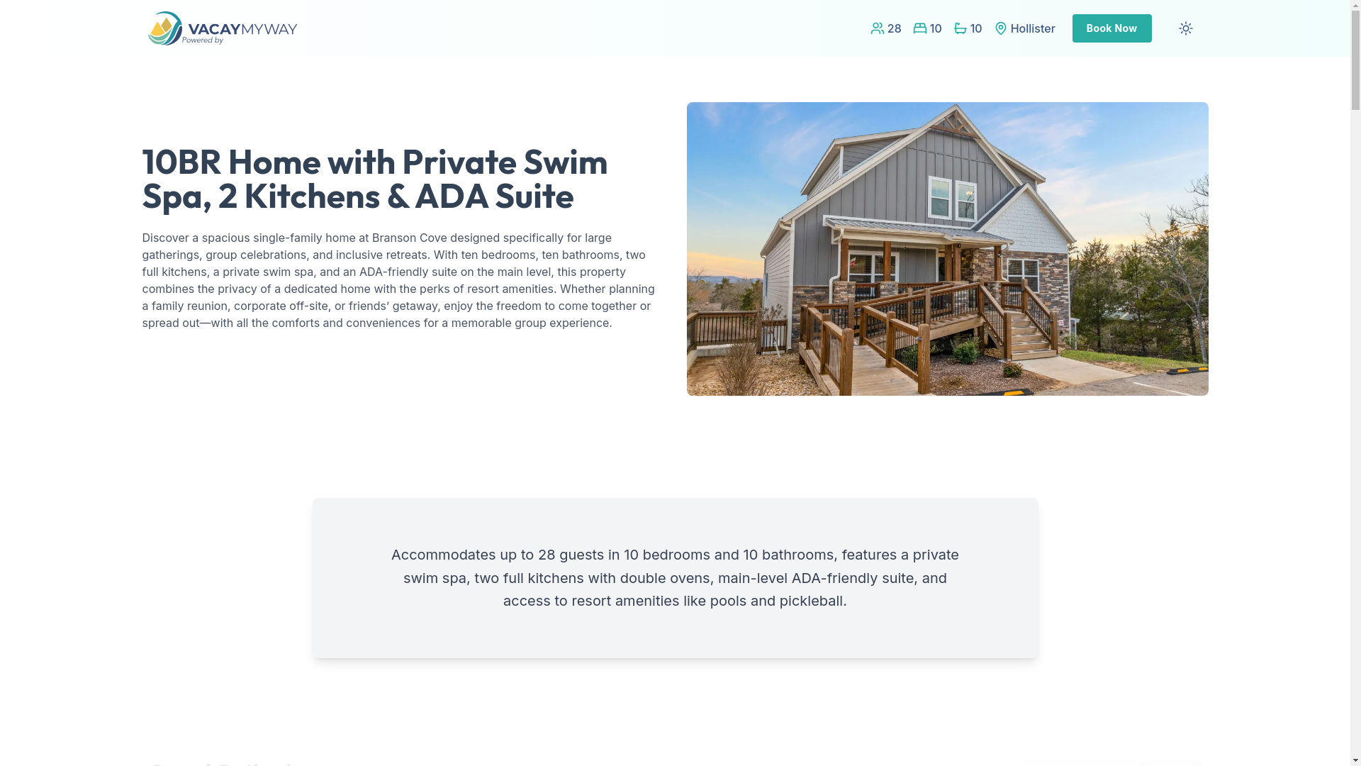 website screenshot of https://togetherrock.vacations/