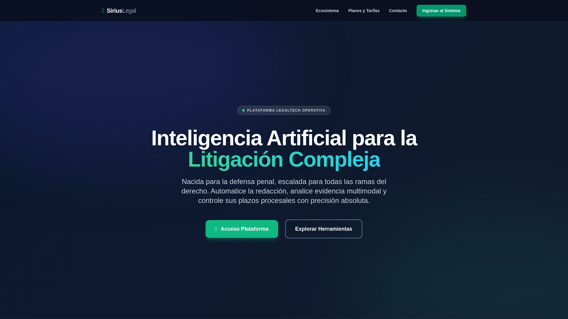website screenshot of https://siriuslegal.cl/
