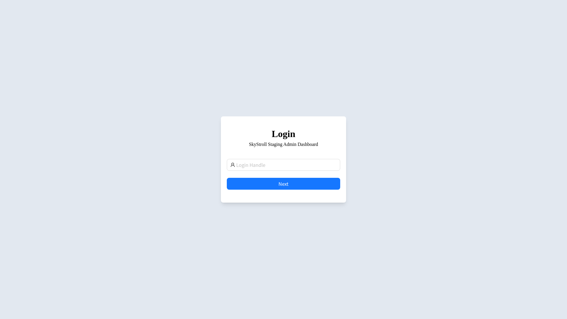 website screenshot of https://skystroll-staging-admin.pages.dev/