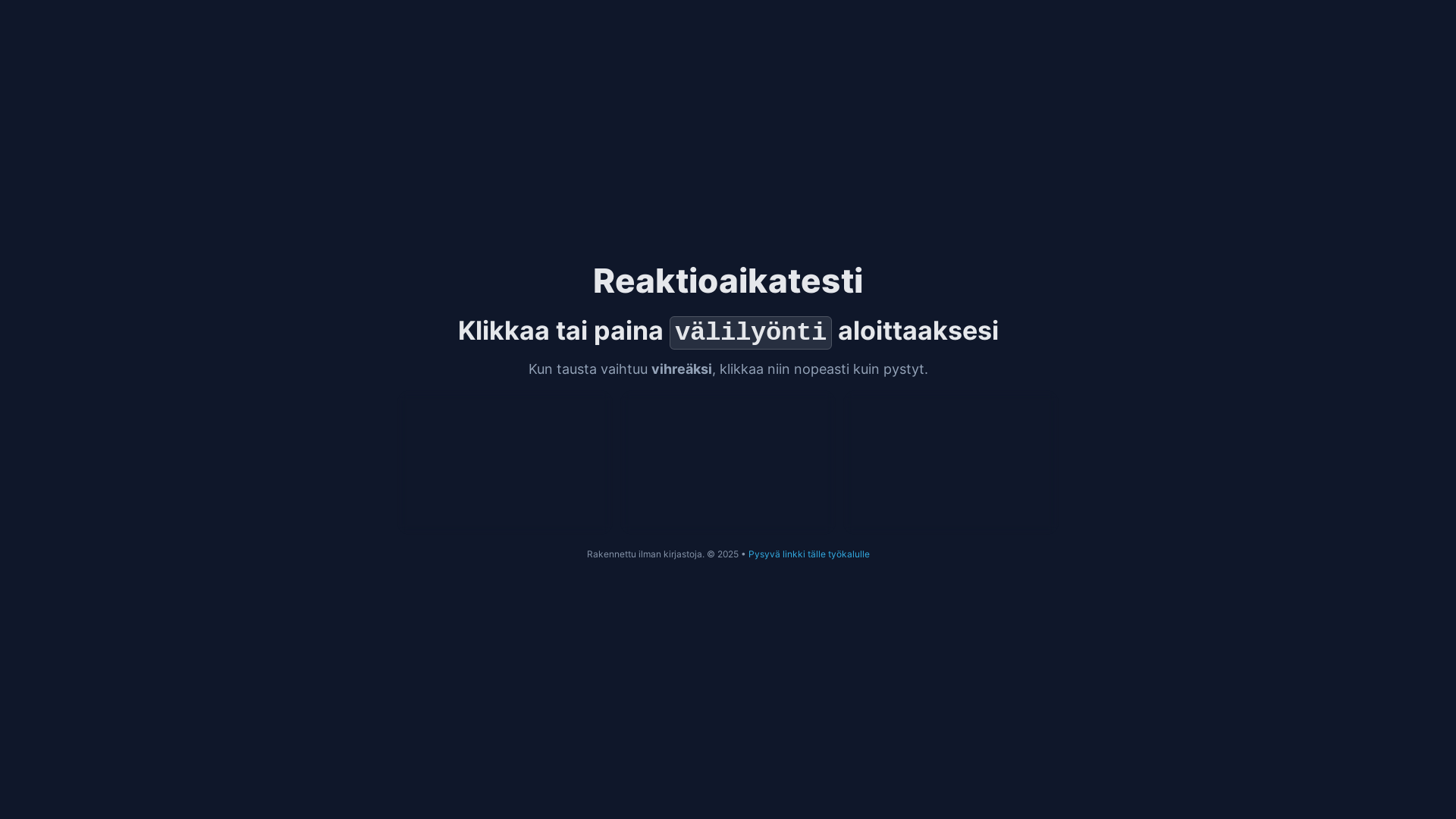 website screenshot of https://reaktioaika.fi/