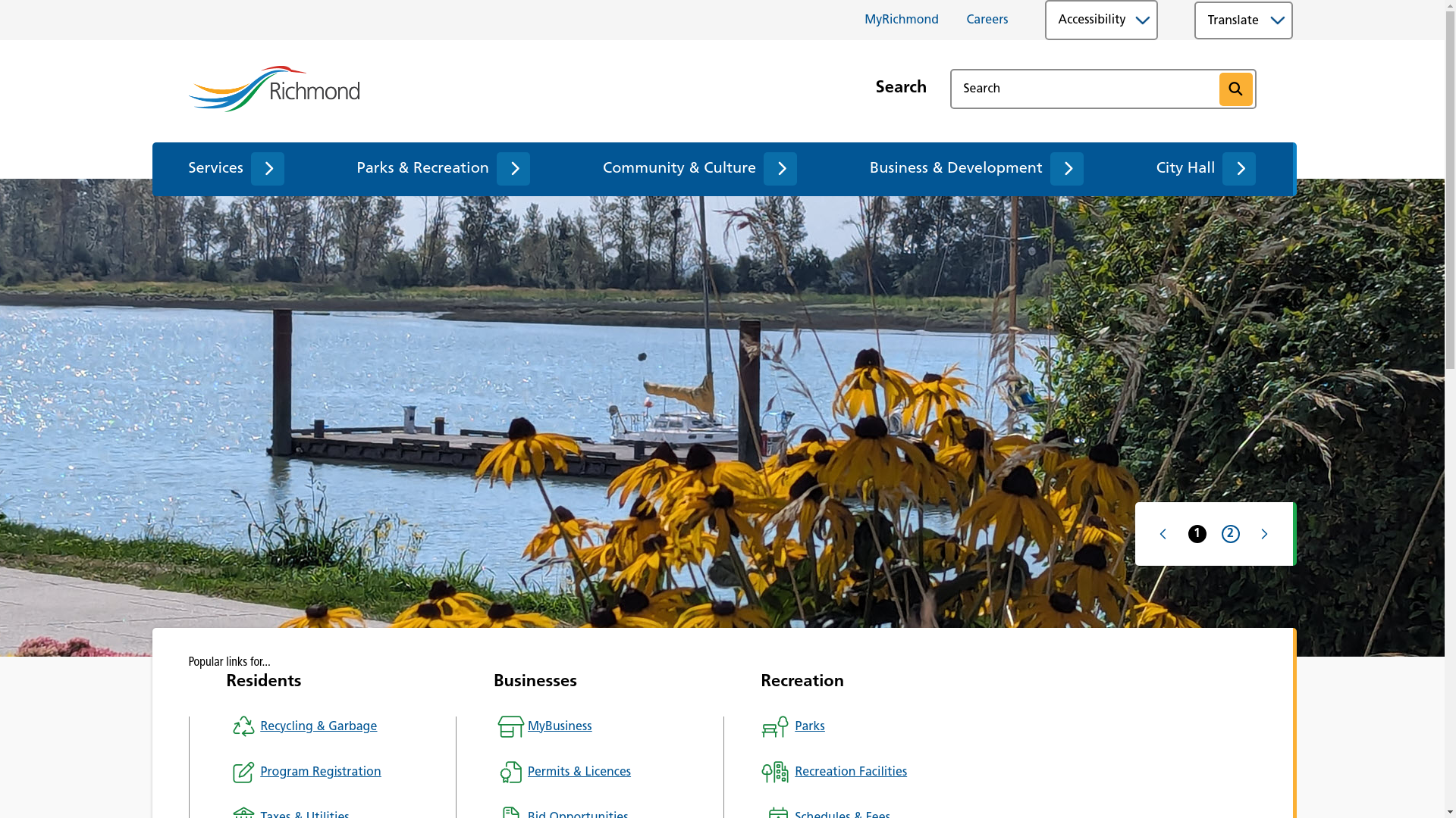 website screenshot of https://richmond.ca/