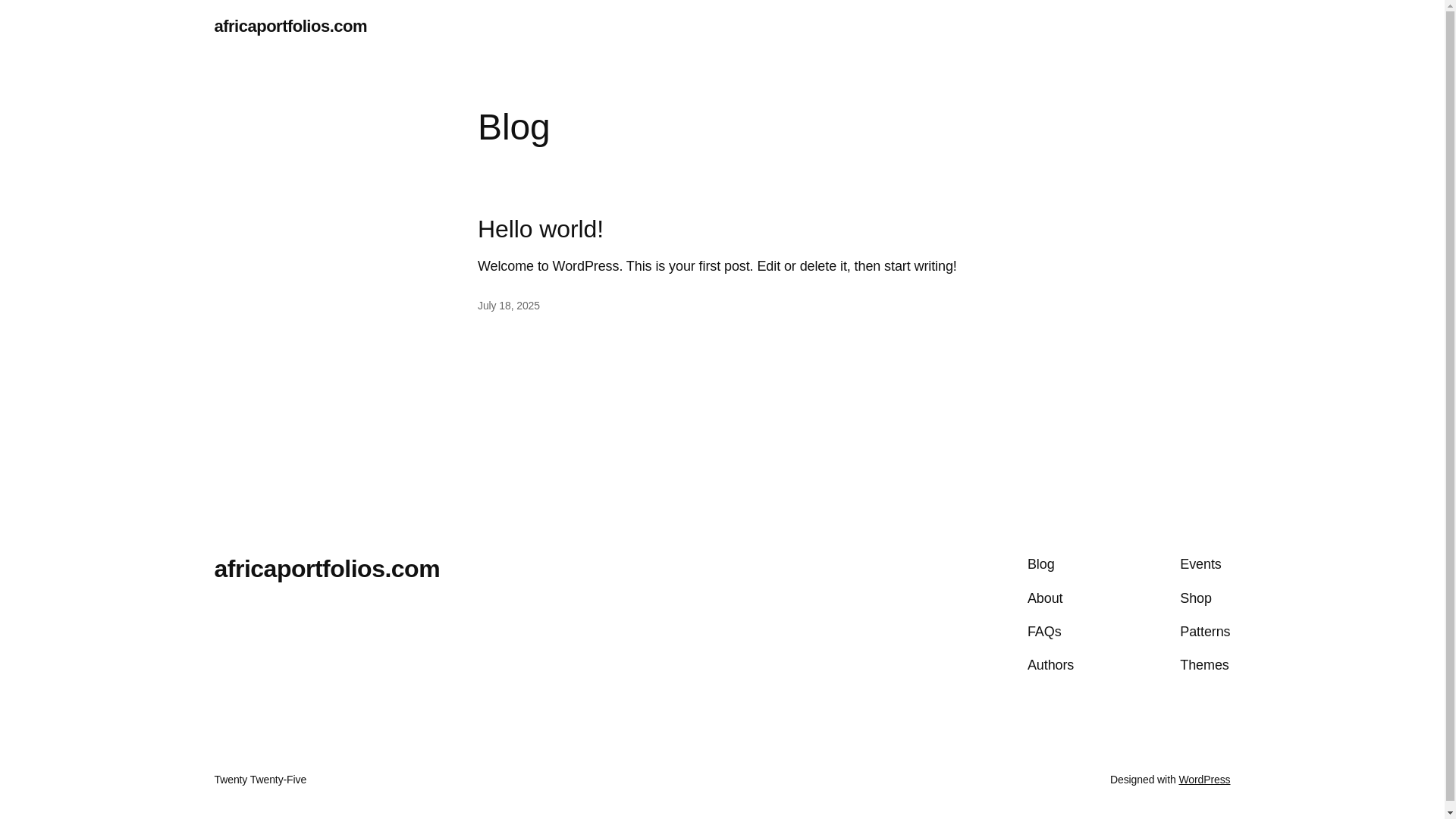 website screenshot of https://africaportfolios.com/