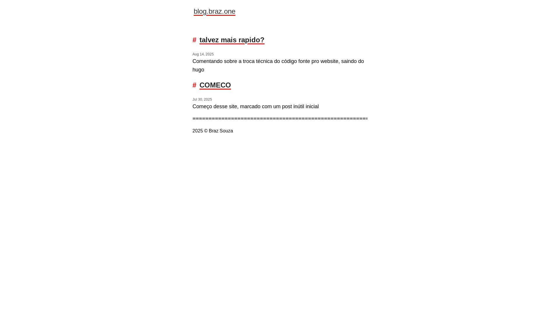 website screenshot of https://blog.braz.one/