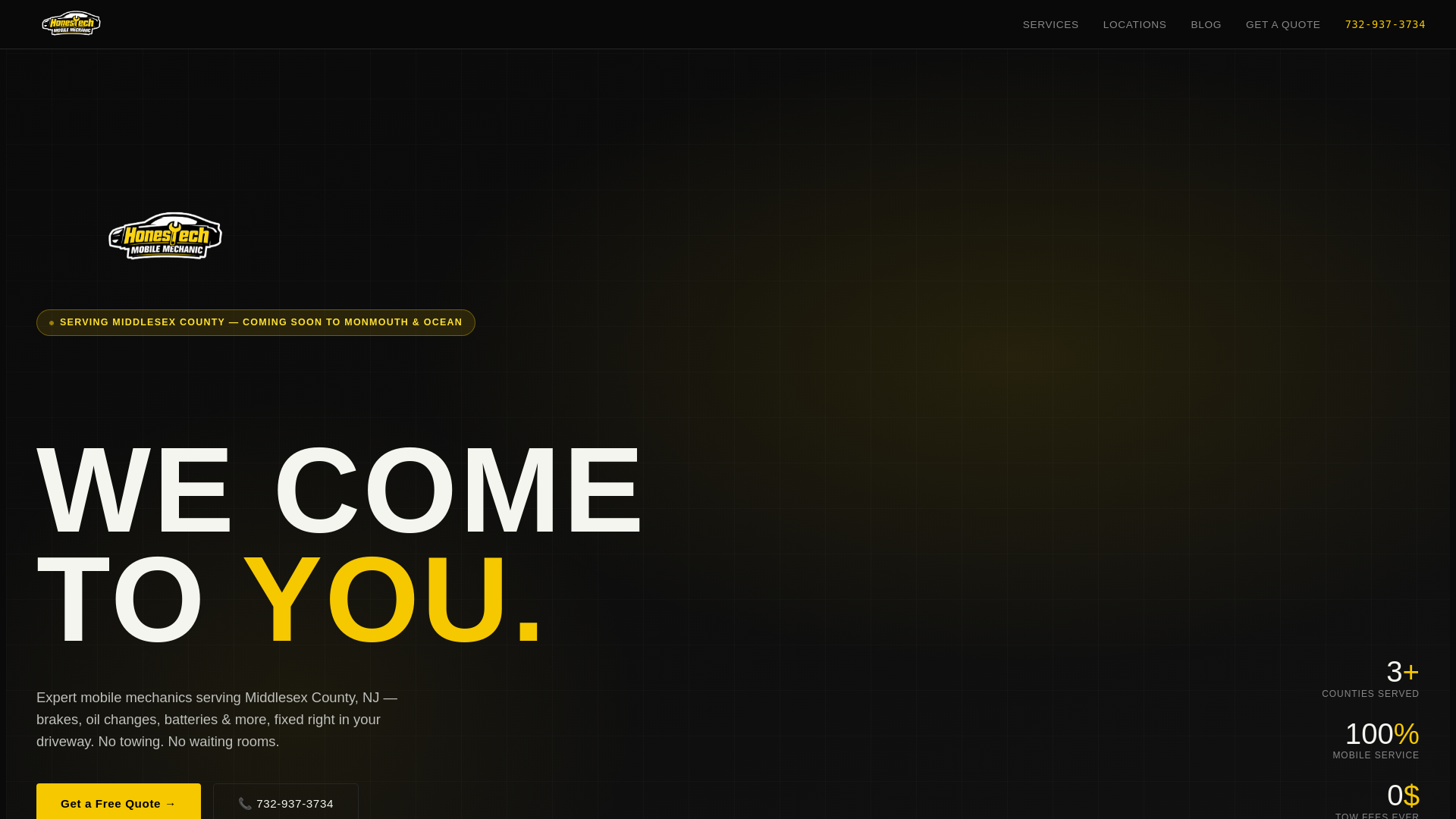 website screenshot of https://honestechmobilemechanic.com/