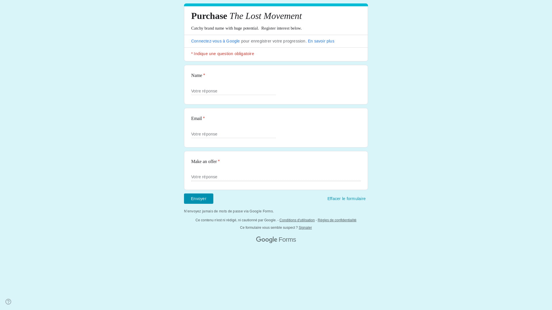 website screenshot of https://thelostmovement.com/