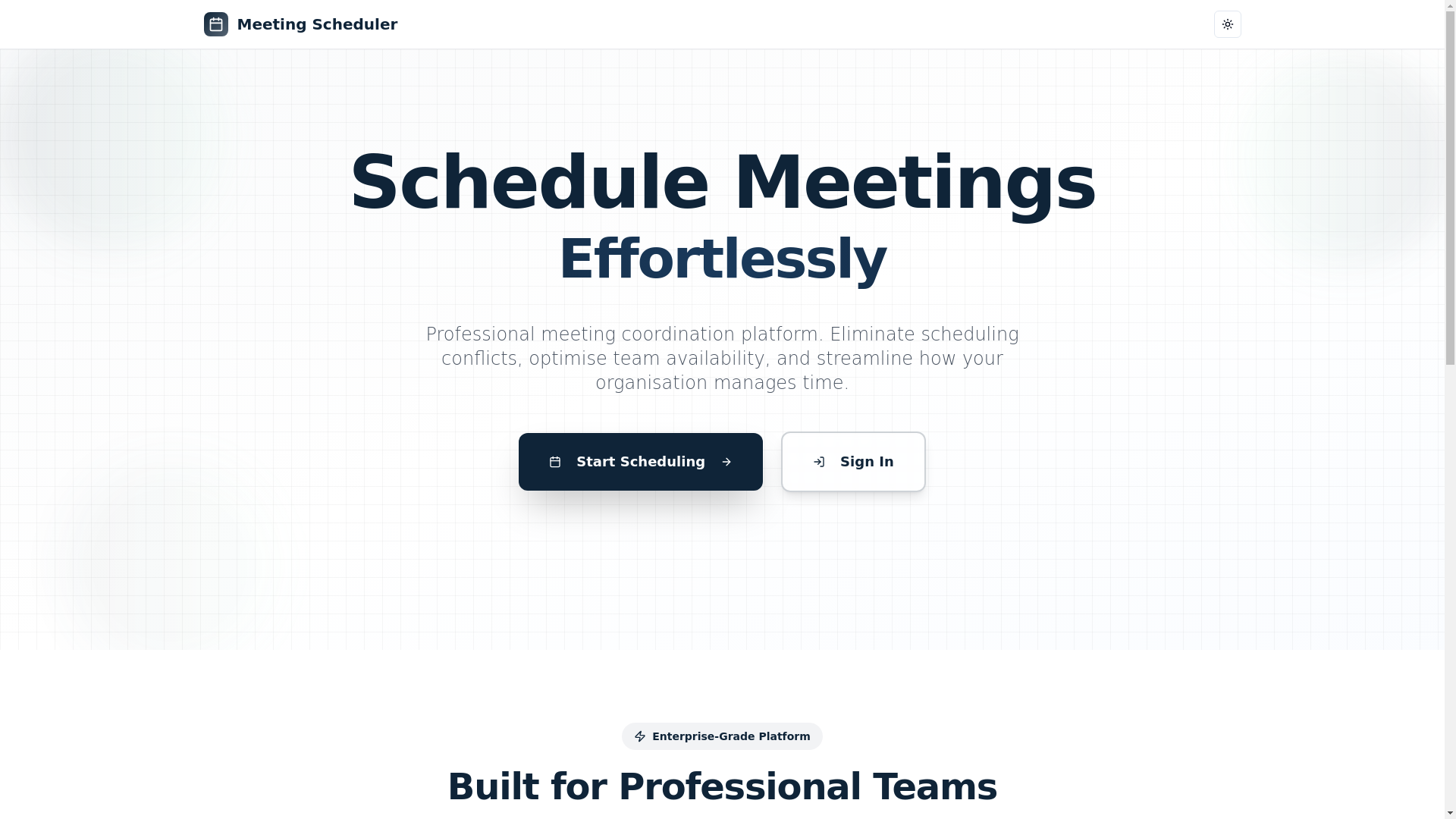 website screenshot of https://meeting-scheduler.co.uk/
