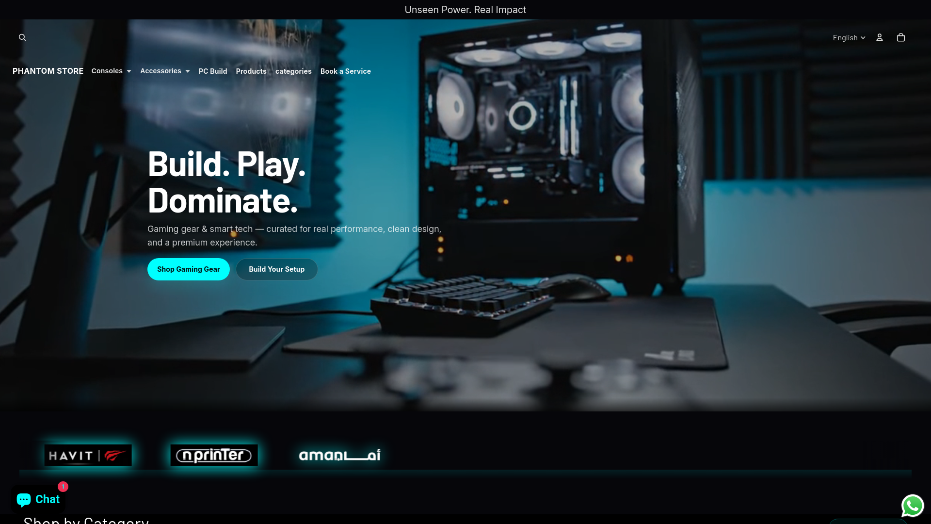 website screenshot of https://phantom-ps.com/