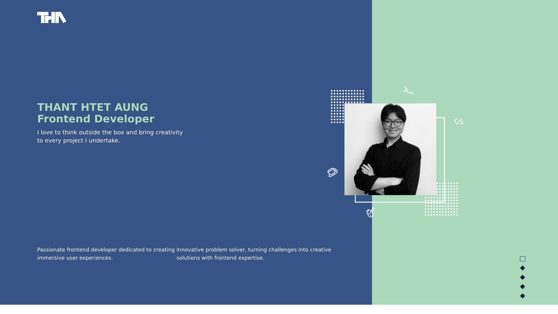 website screenshot of https://thant.dev/