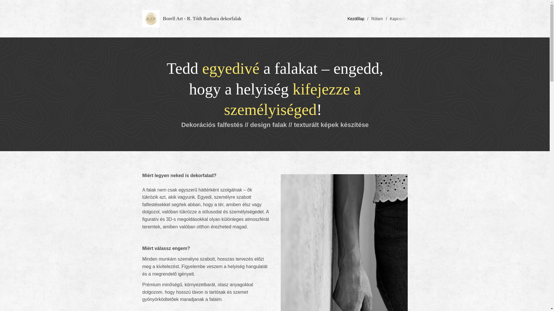 website screenshot of https://borelldekorfal.hu/