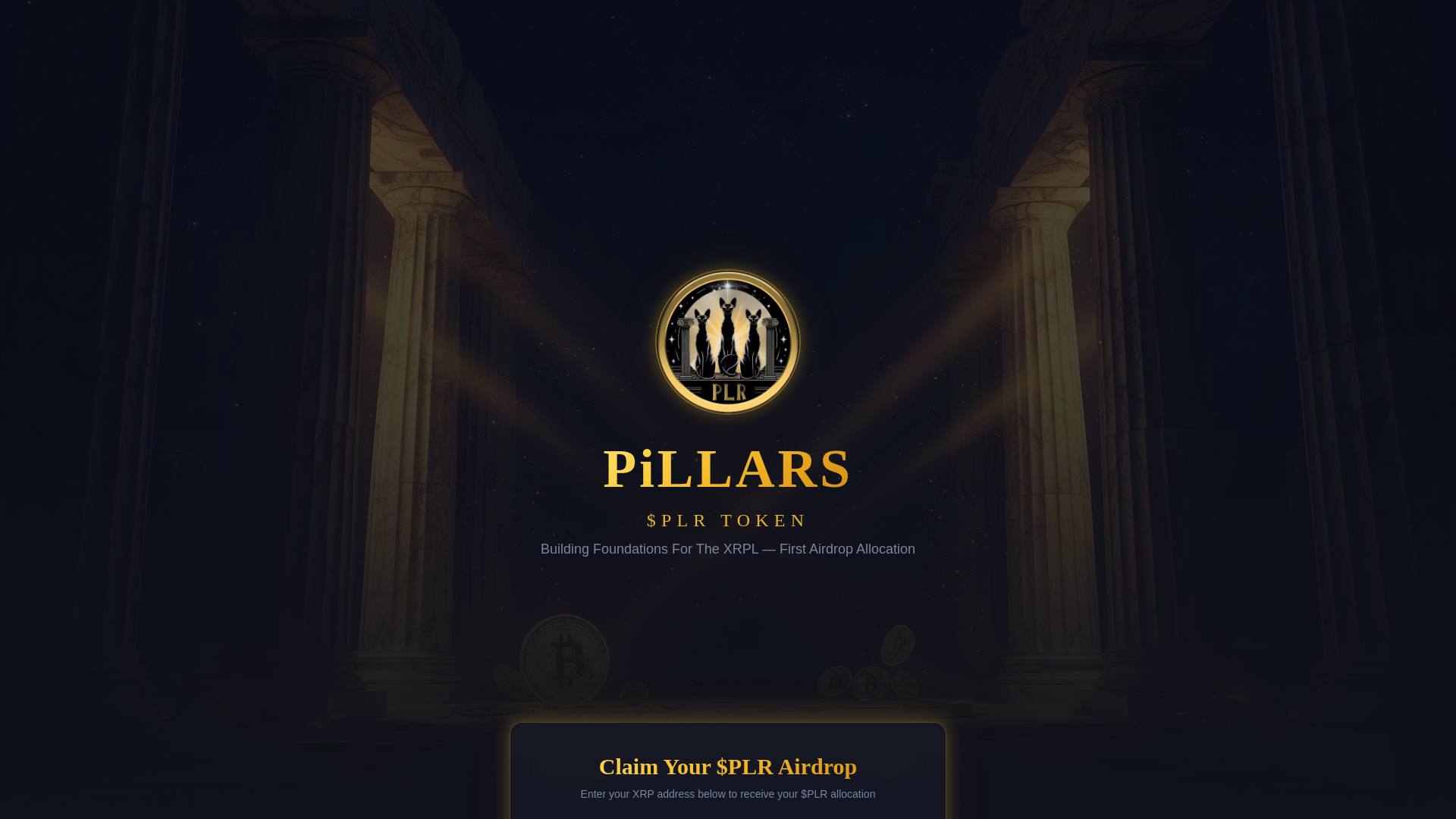 website screenshot of https://xrpillars.info/