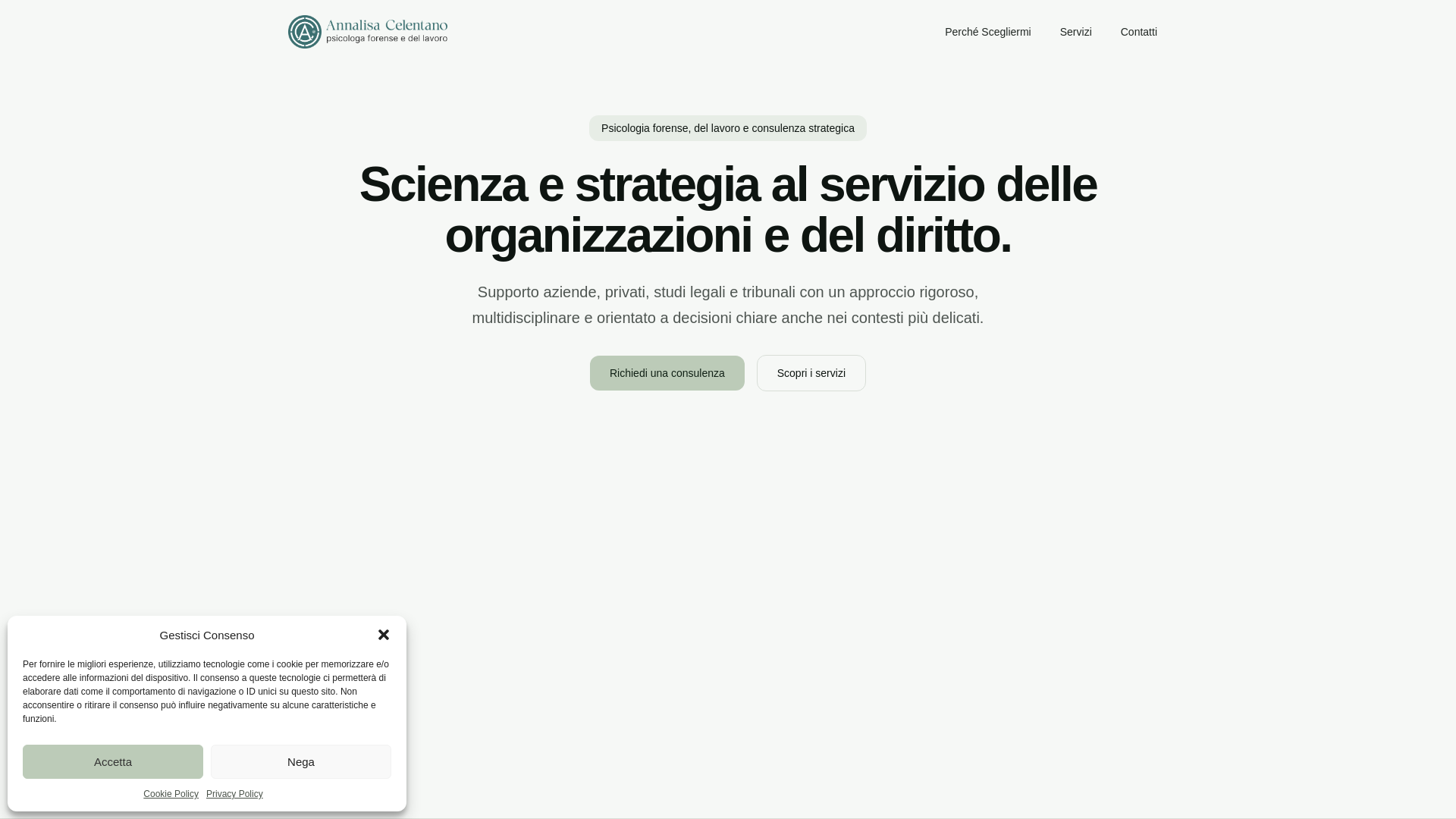 website screenshot of https://annalisacelentano.it