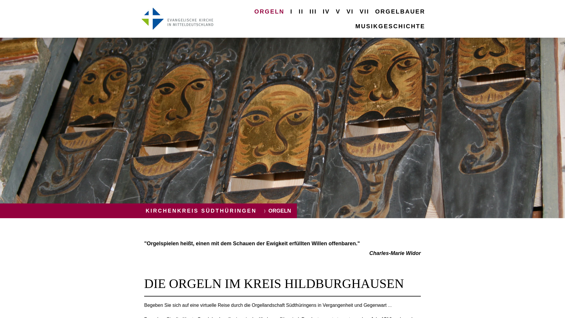 website screenshot of https://die-orgeln-im-kirchenkreis-suedthueringen.de