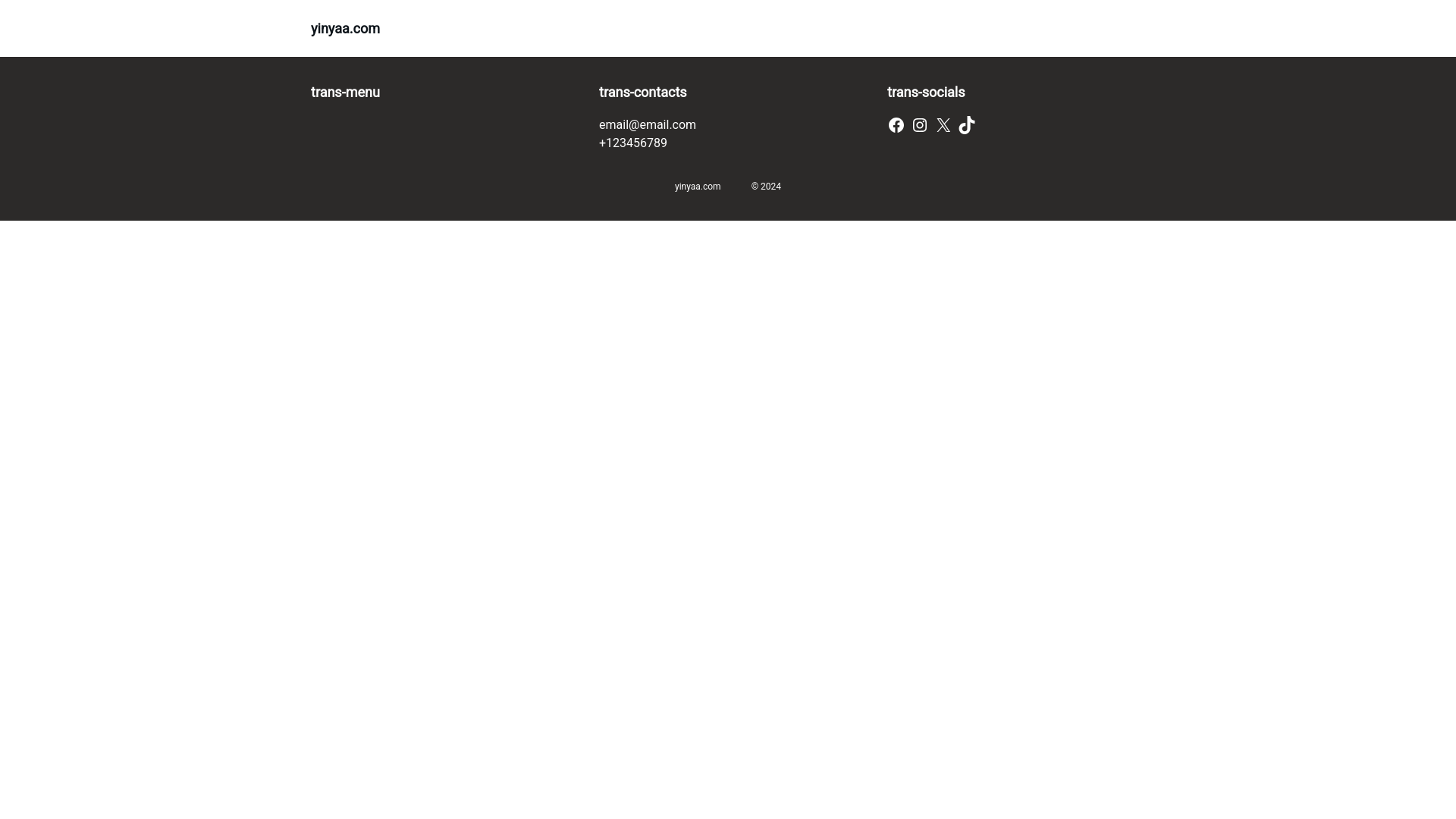 website screenshot of https://yinyaa.com/