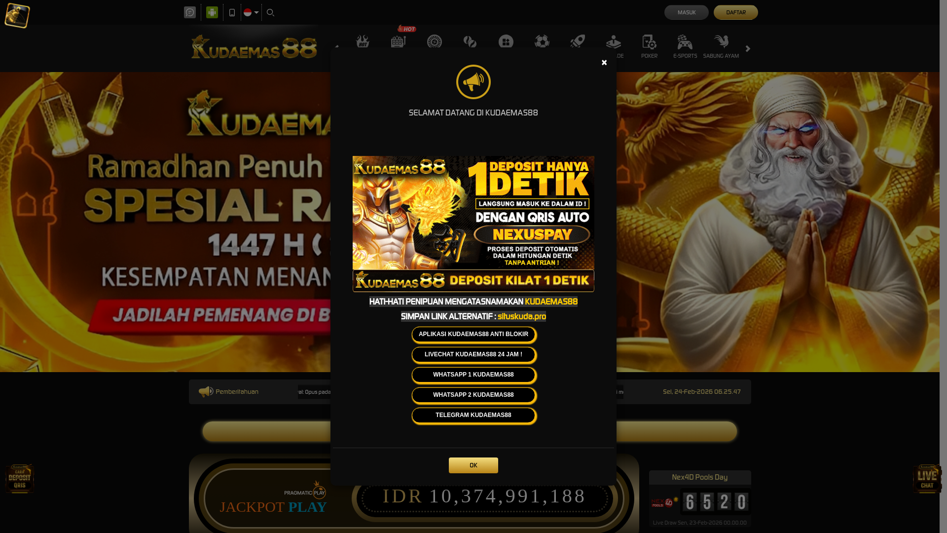 website screenshot of https://kudaemas88rank.shop/