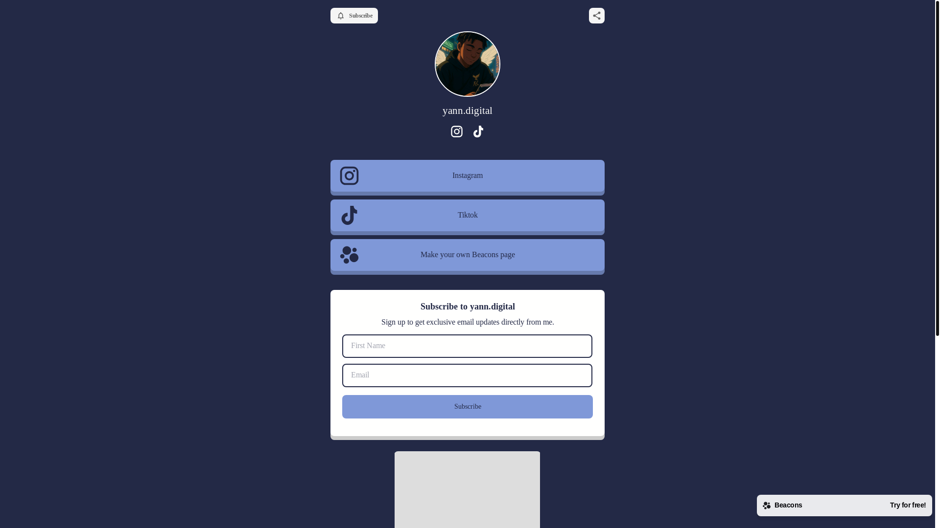 website screenshot of https://yanndigital.com/
