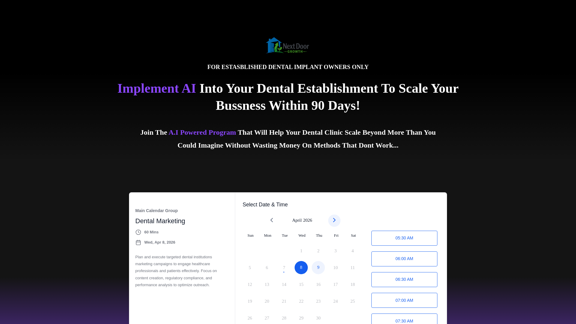 website screenshot of https://nextdoorgrowth.com.au