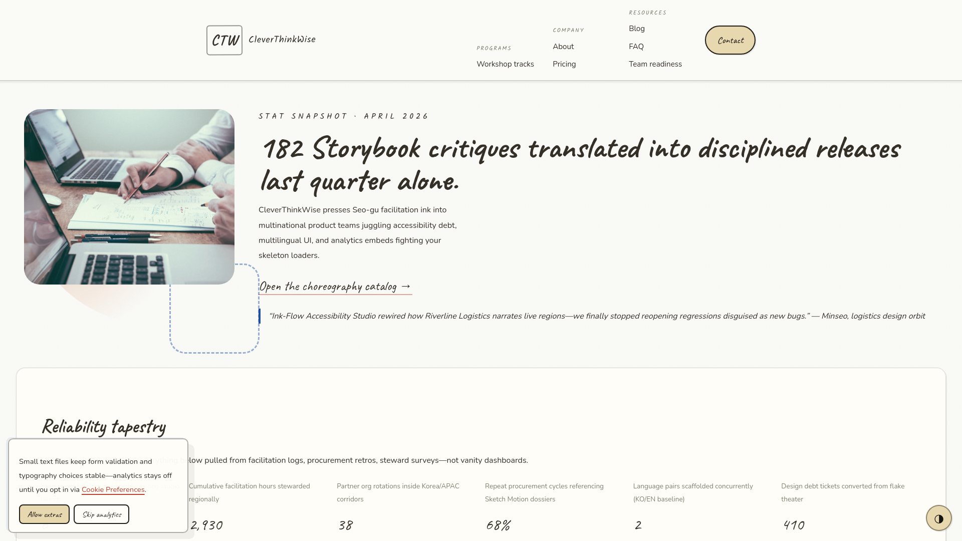 website screenshot of https://cleverthinkwise.digital