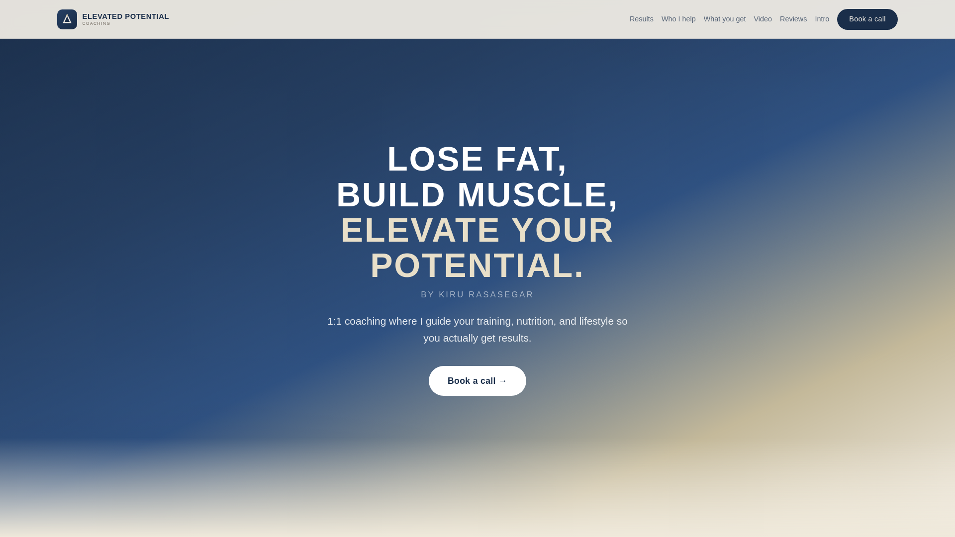 website screenshot of https://elevatedpotential.io