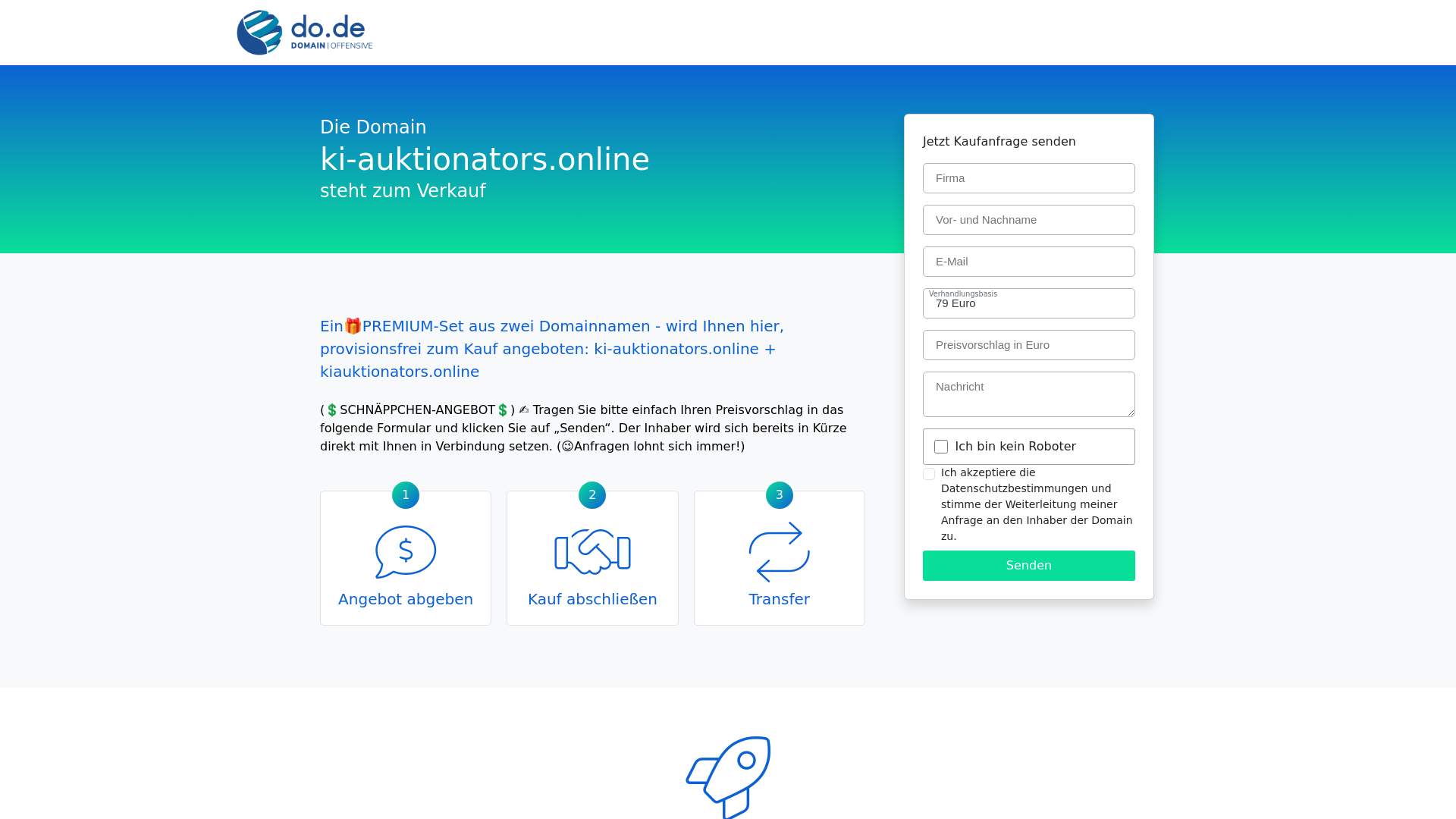 website screenshot of https://ki-auktionators.online/