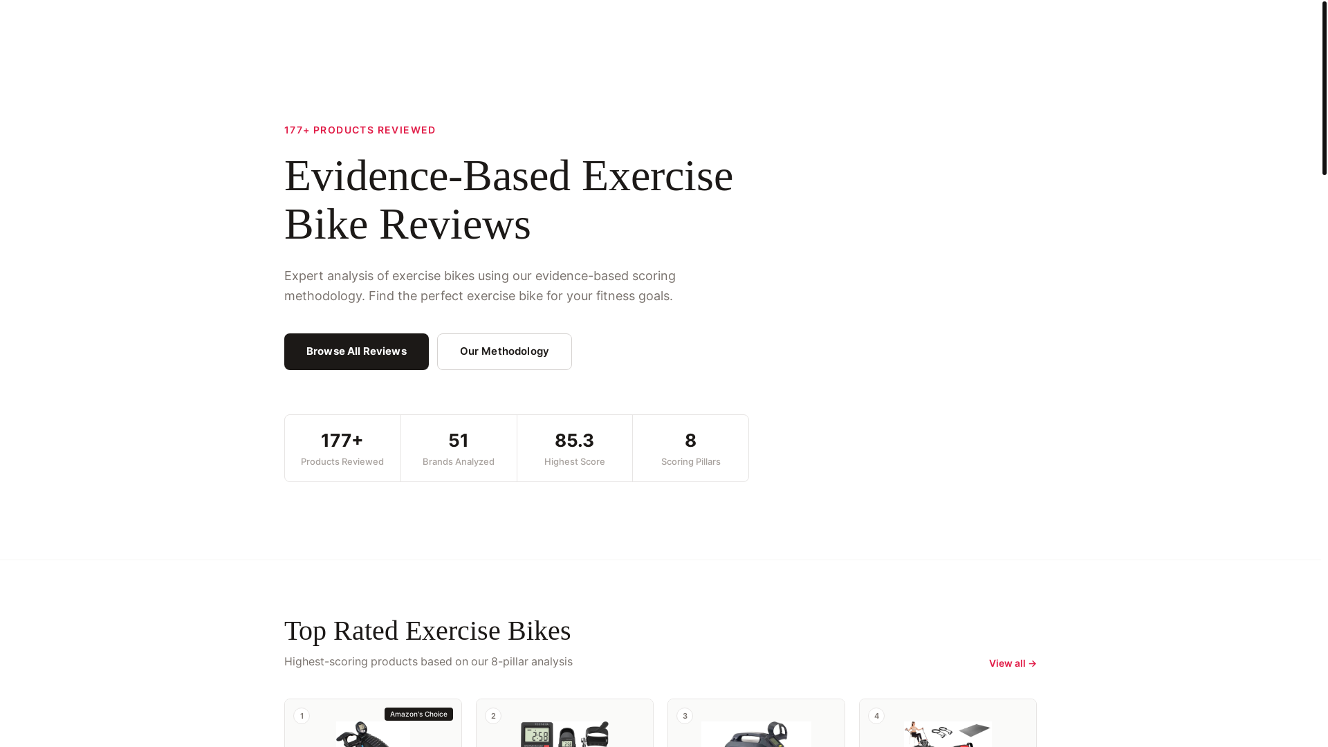 website screenshot of https://exercise-bike-guru.pages.dev/