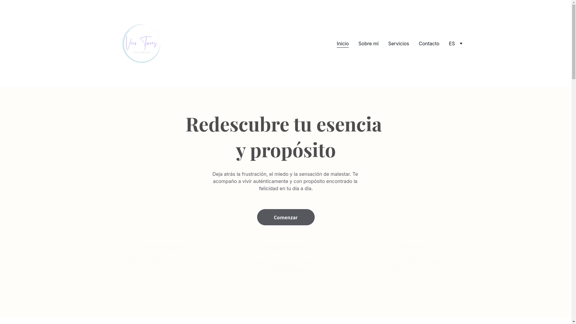 website screenshot of https://verotorrescoaching.com/