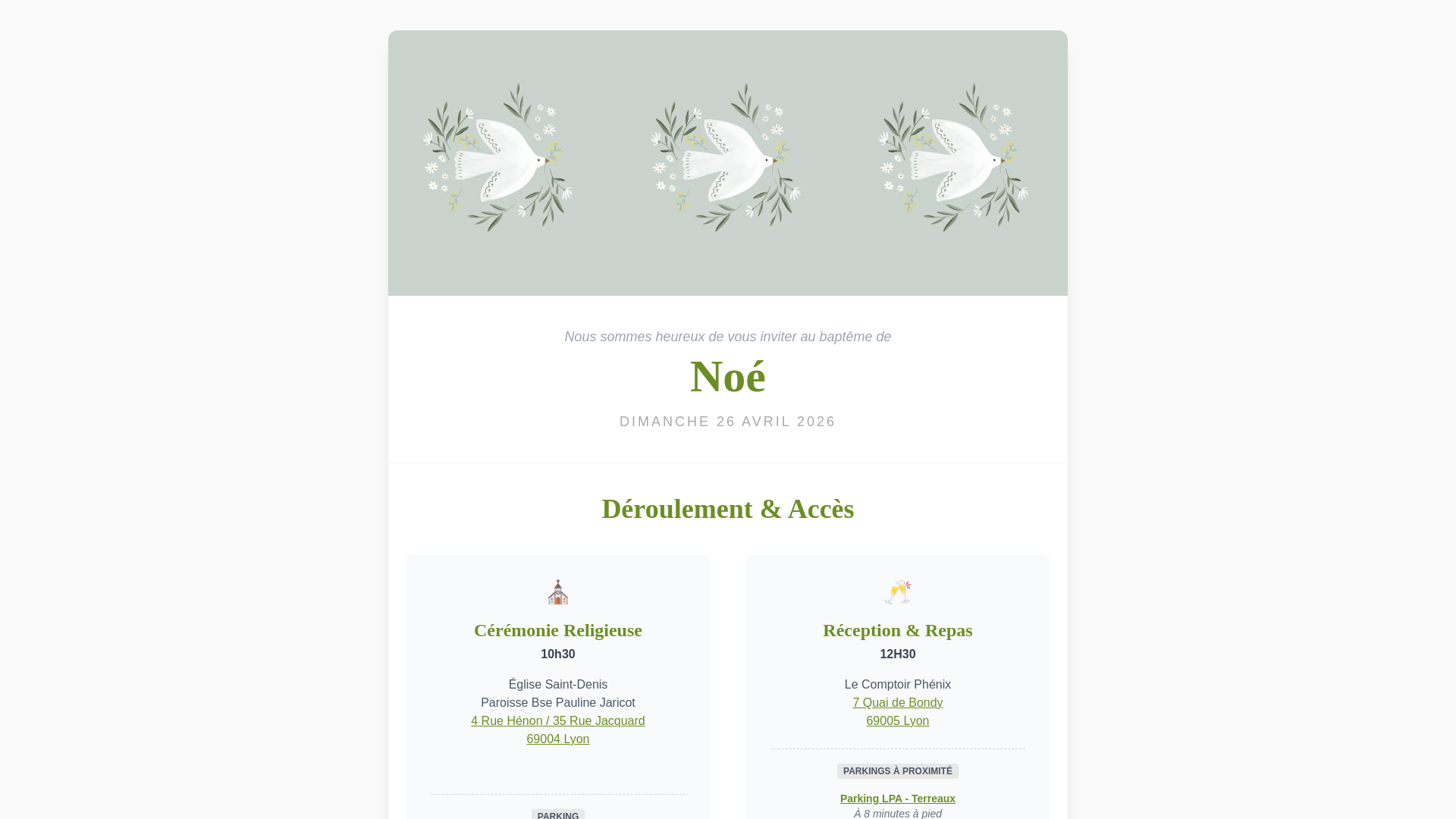 website screenshot of https://bapteme-de-noe.fr/