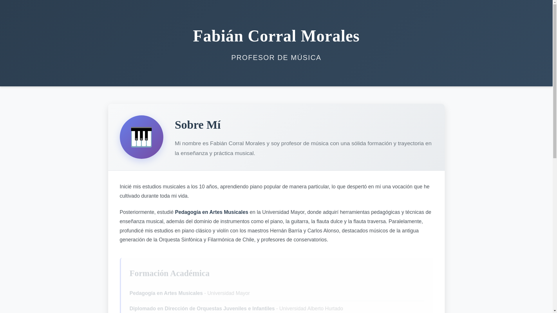 website screenshot of https://fabiancorral.cl/
