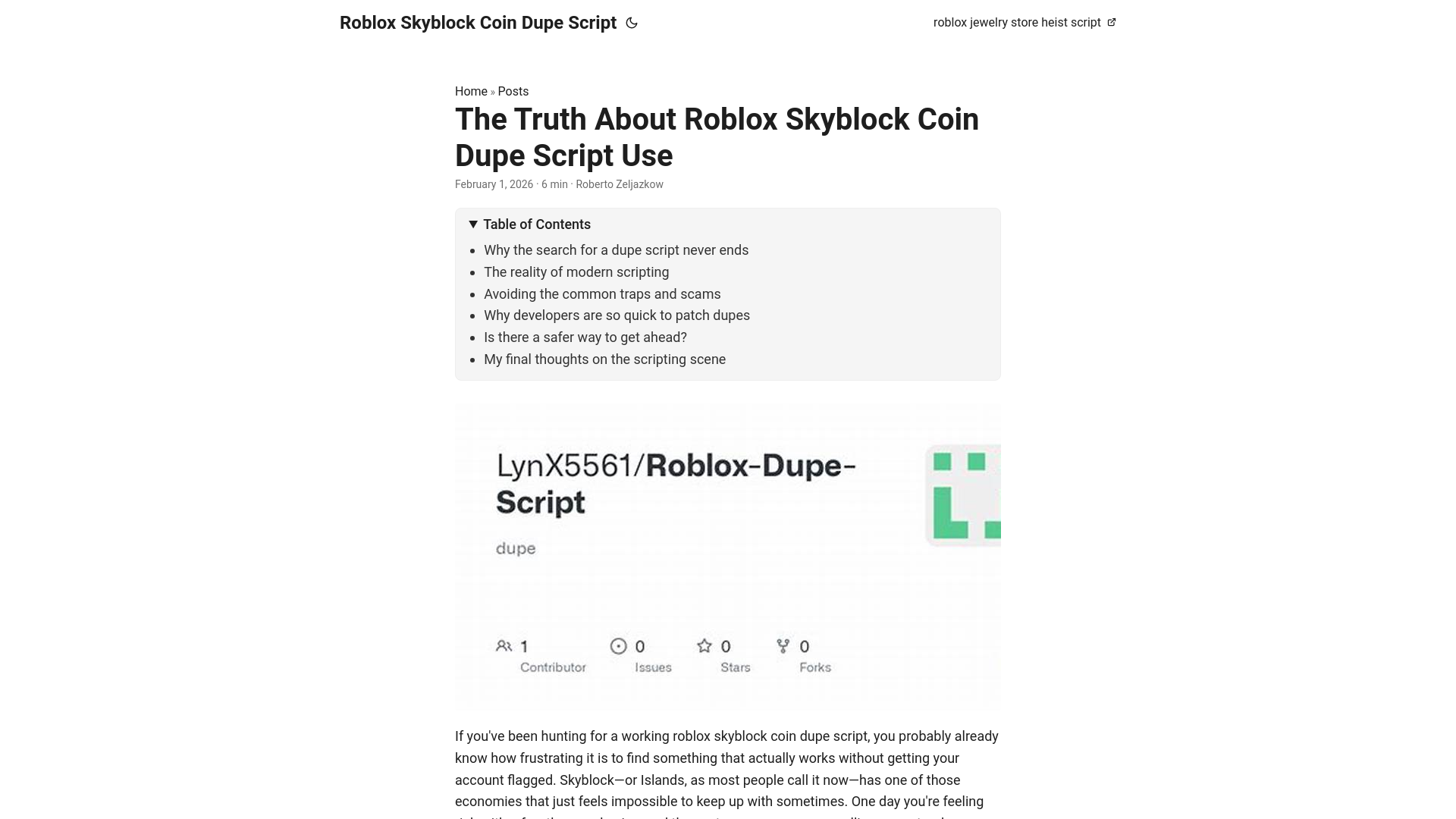 website screenshot of https://roblox-skyblock-coin-dupe-script.pages.dev/