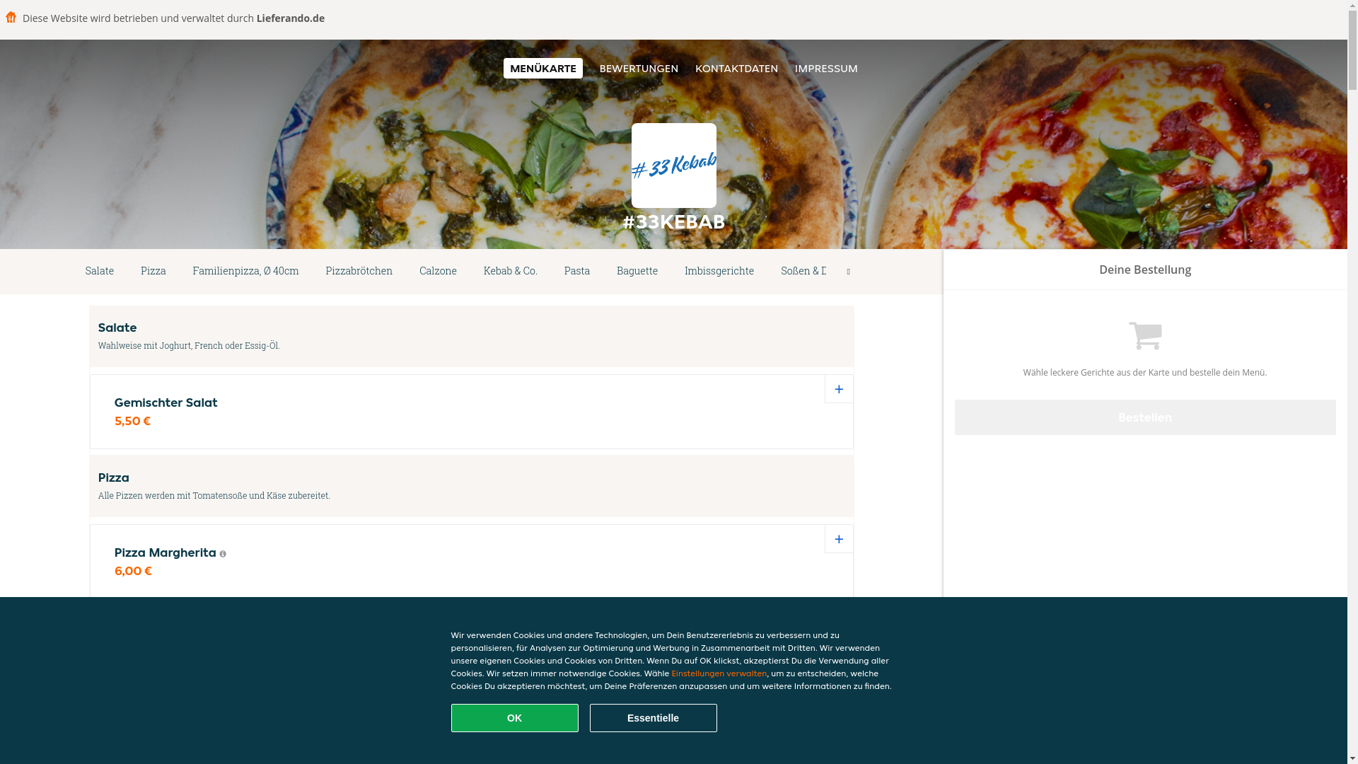 website screenshot of https://33kebab-rheine.de/