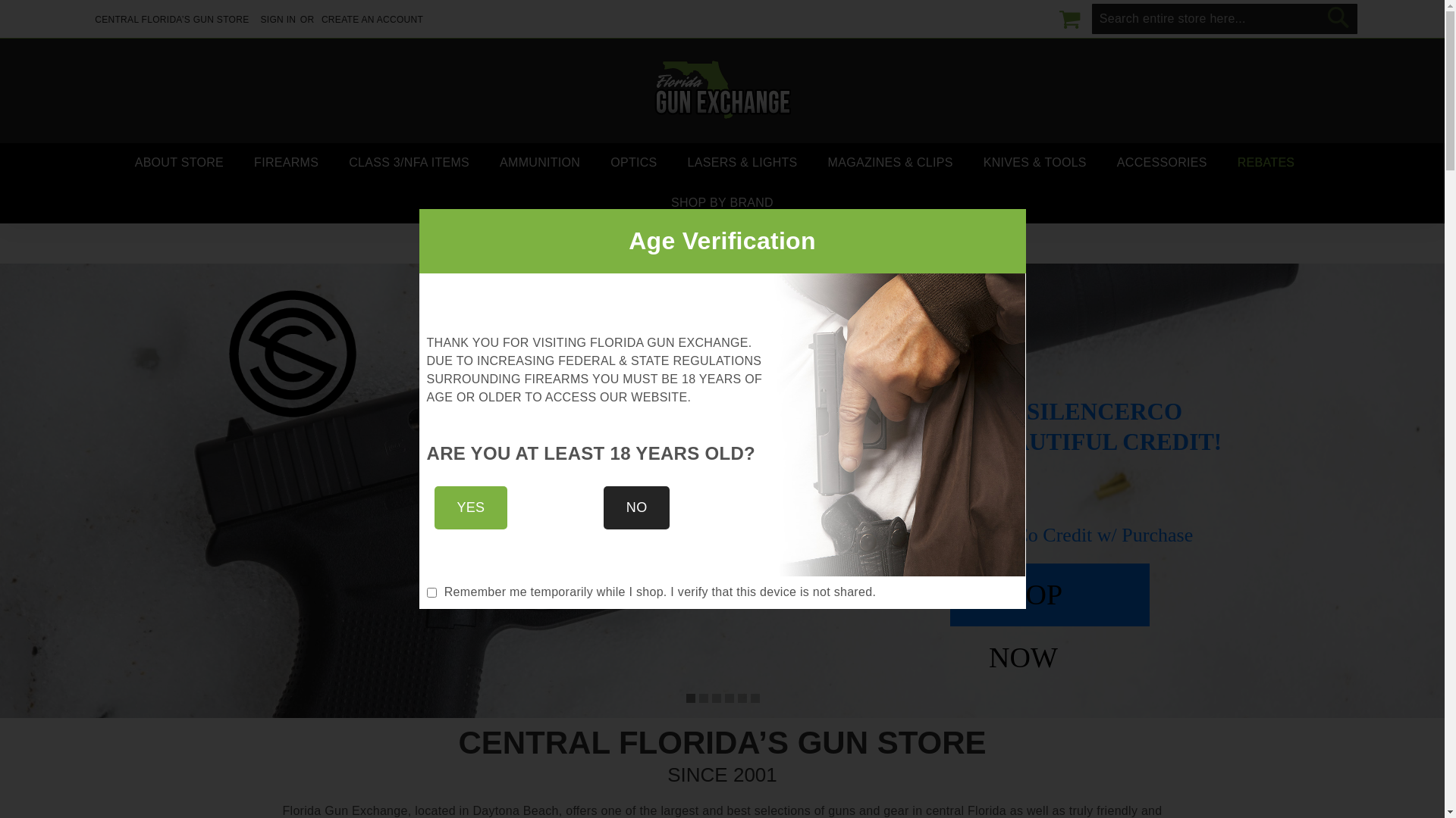 website screenshot of https://www.floridagunexchange.com