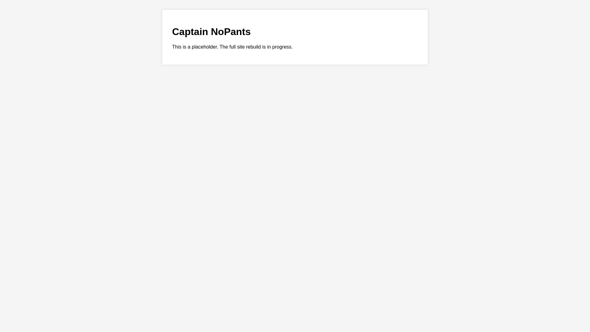 website screenshot of https://captainnopants.pages.dev/
