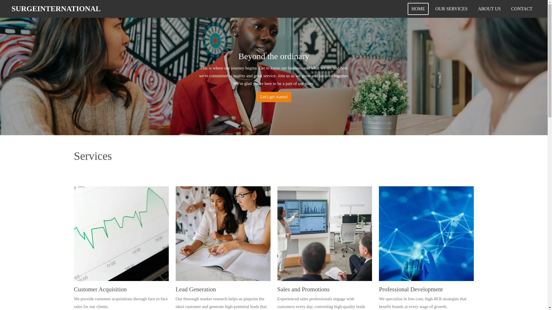 website screenshot of https://surgeinternational1.com/