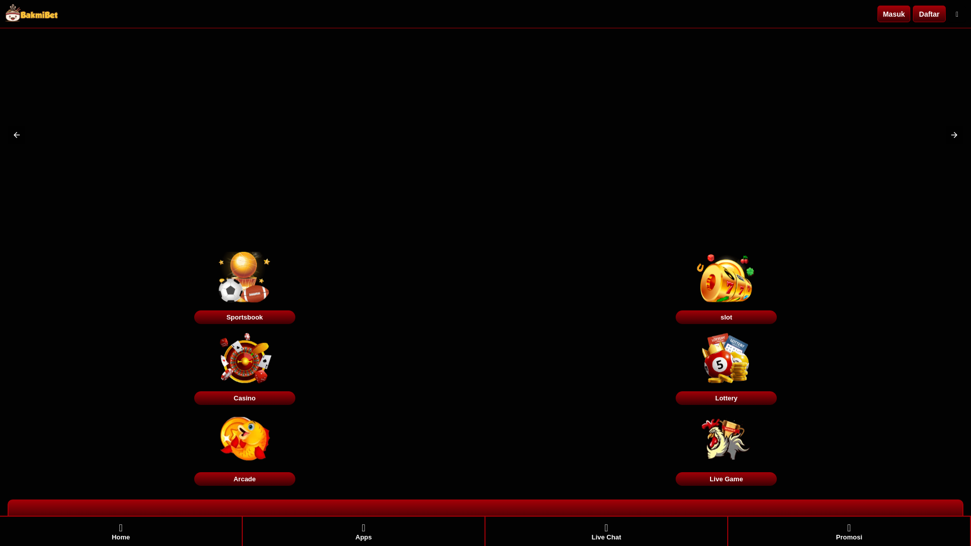 website screenshot of https://bakmibet.hair/