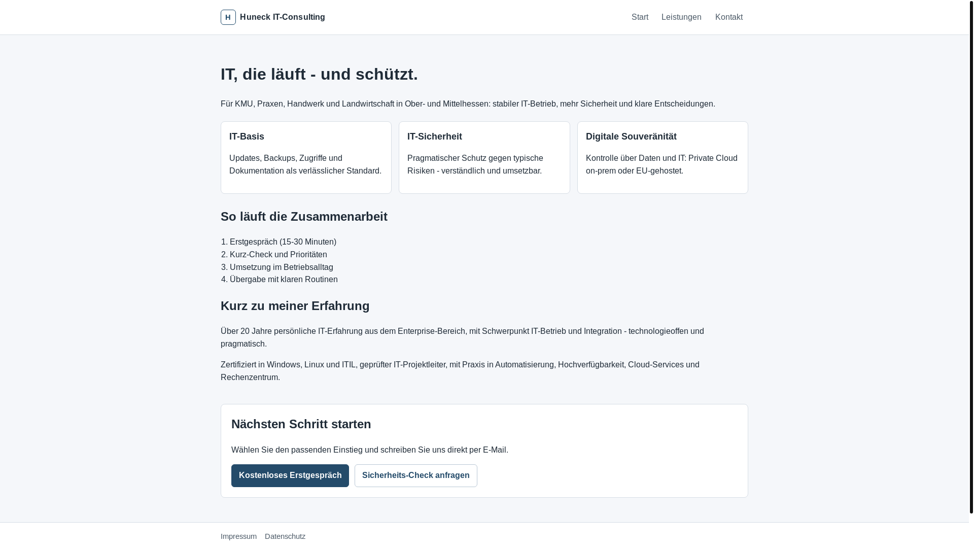 website screenshot of https://huneck-it.pages.dev/