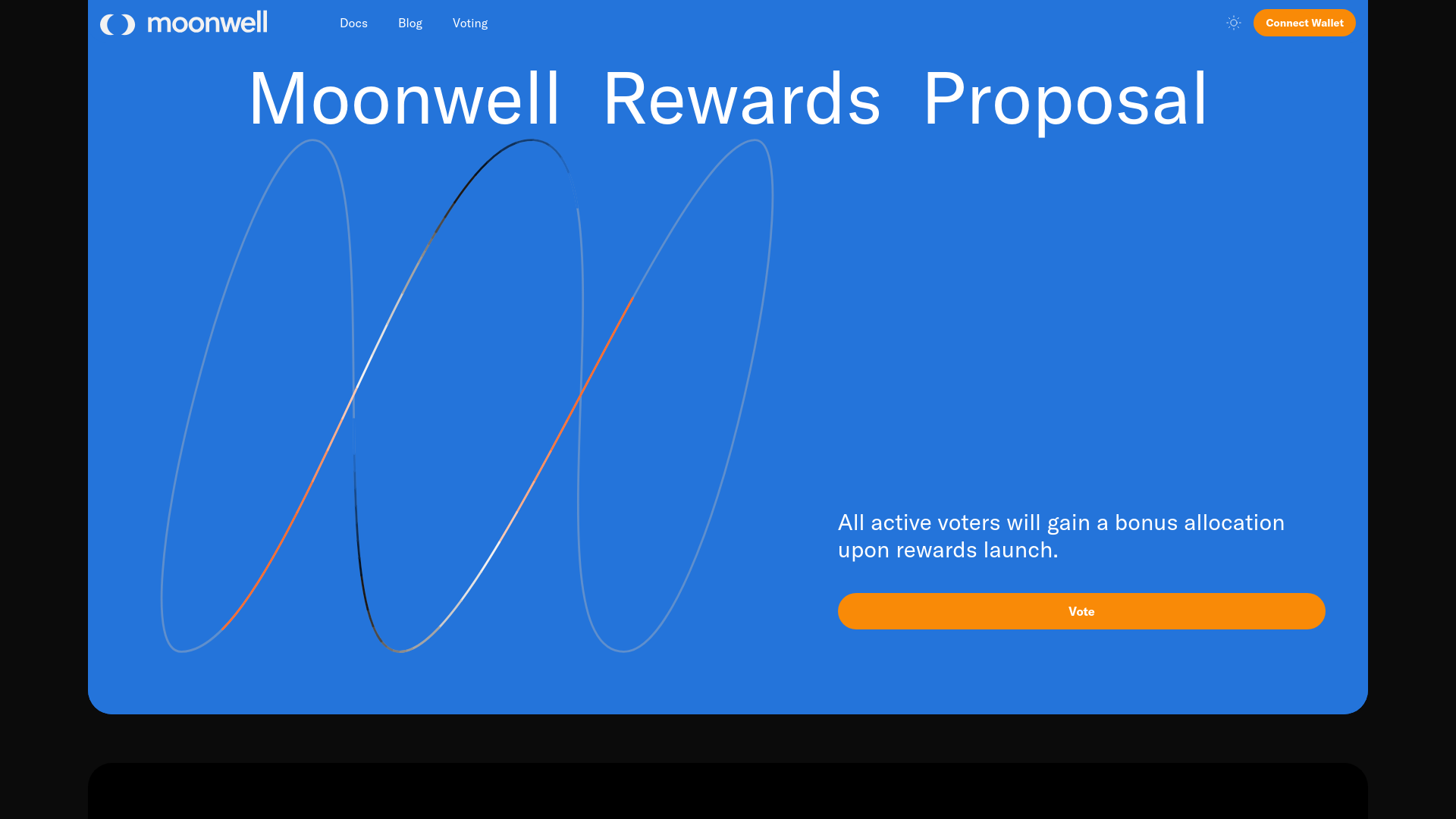 website screenshot of https://vote-moonwell.fi/