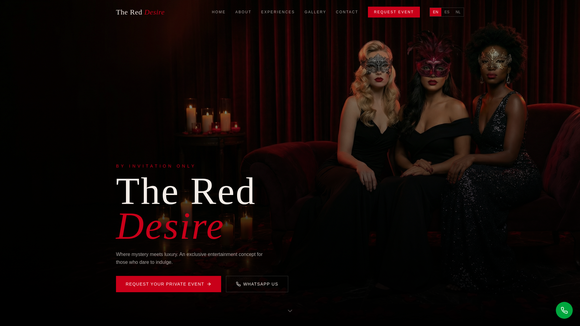 website screenshot of https://thereddesire.com