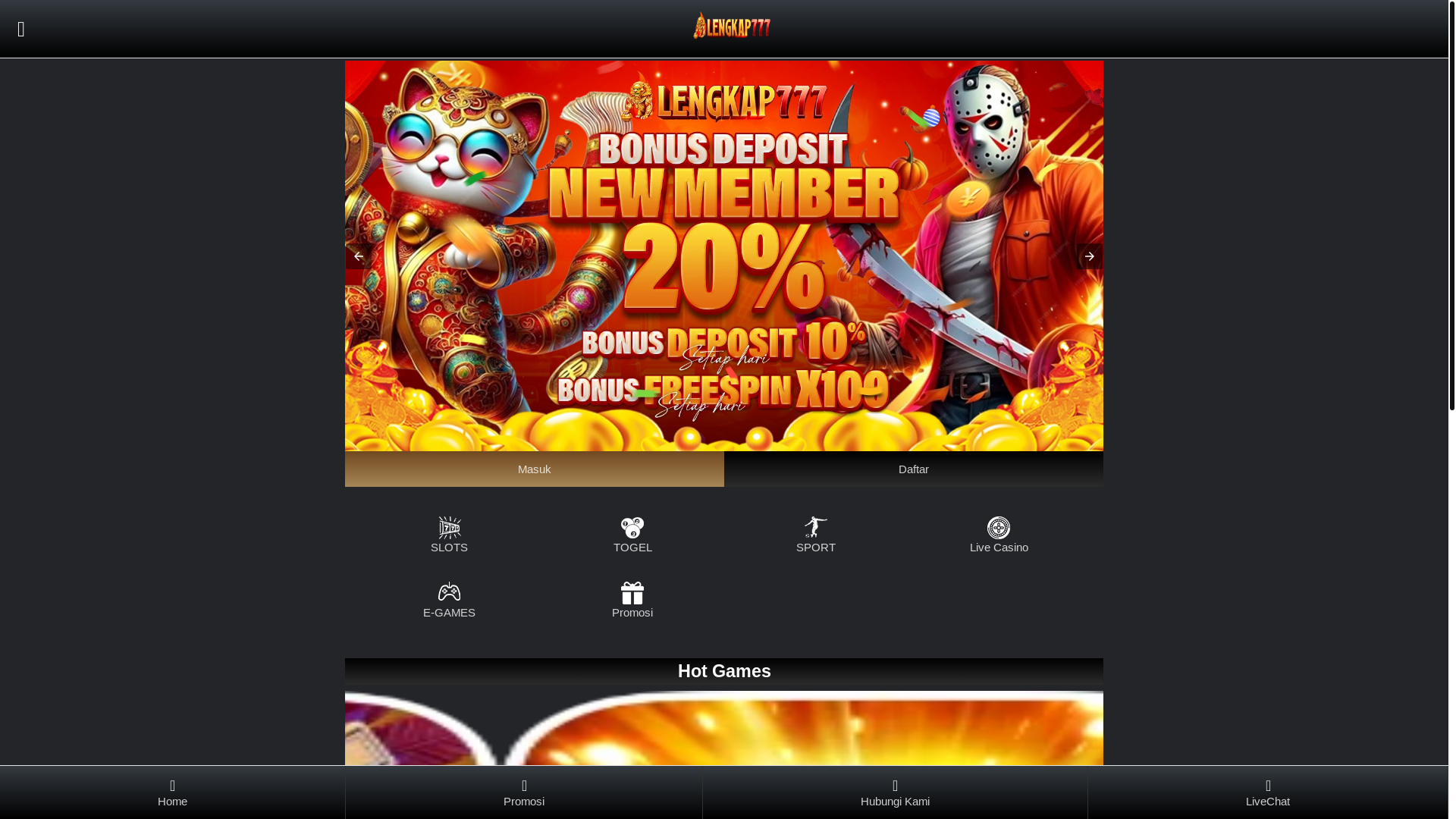 website screenshot of https://lengkap777amp.pro/