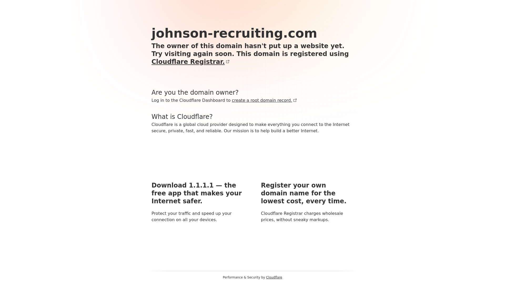 website screenshot of https://johnson-recruiting.com/