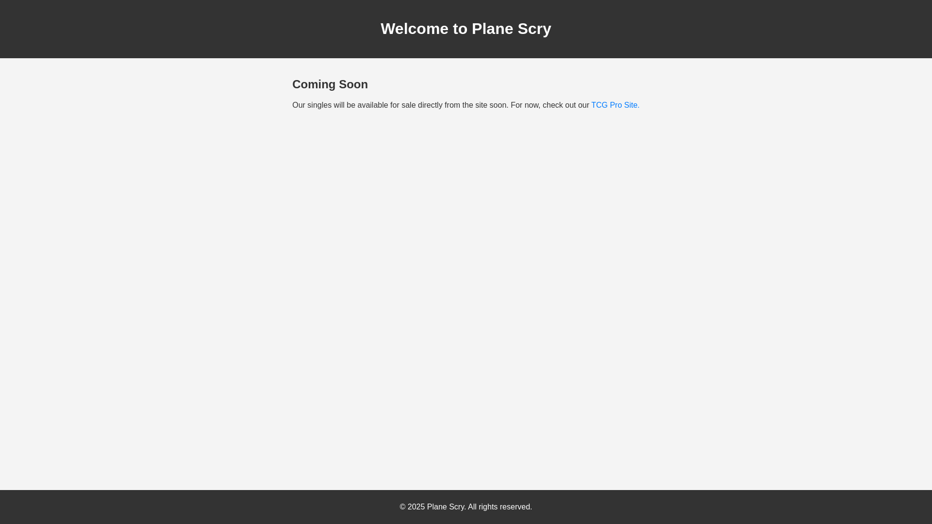 website screenshot of https://planescry.com/