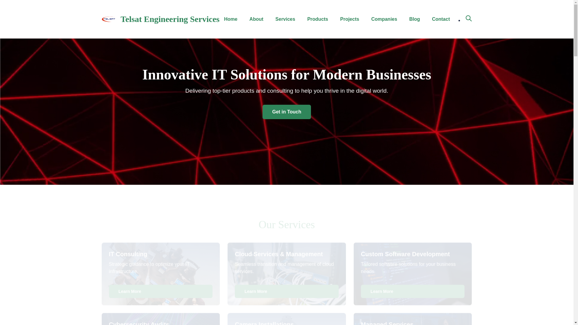 website screenshot of https://telsatengineering.com/
