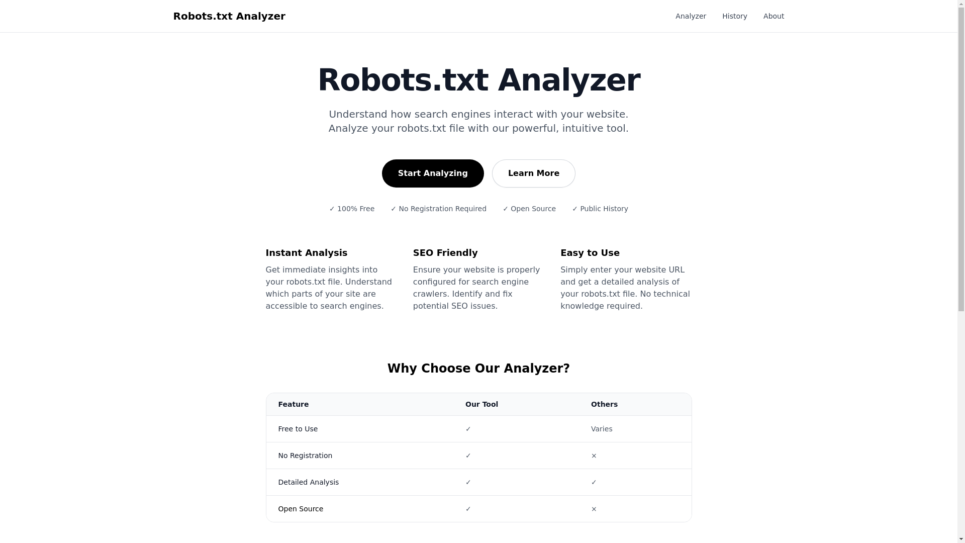 website screenshot of https://robots-txt-analyzer-core.pages.dev/