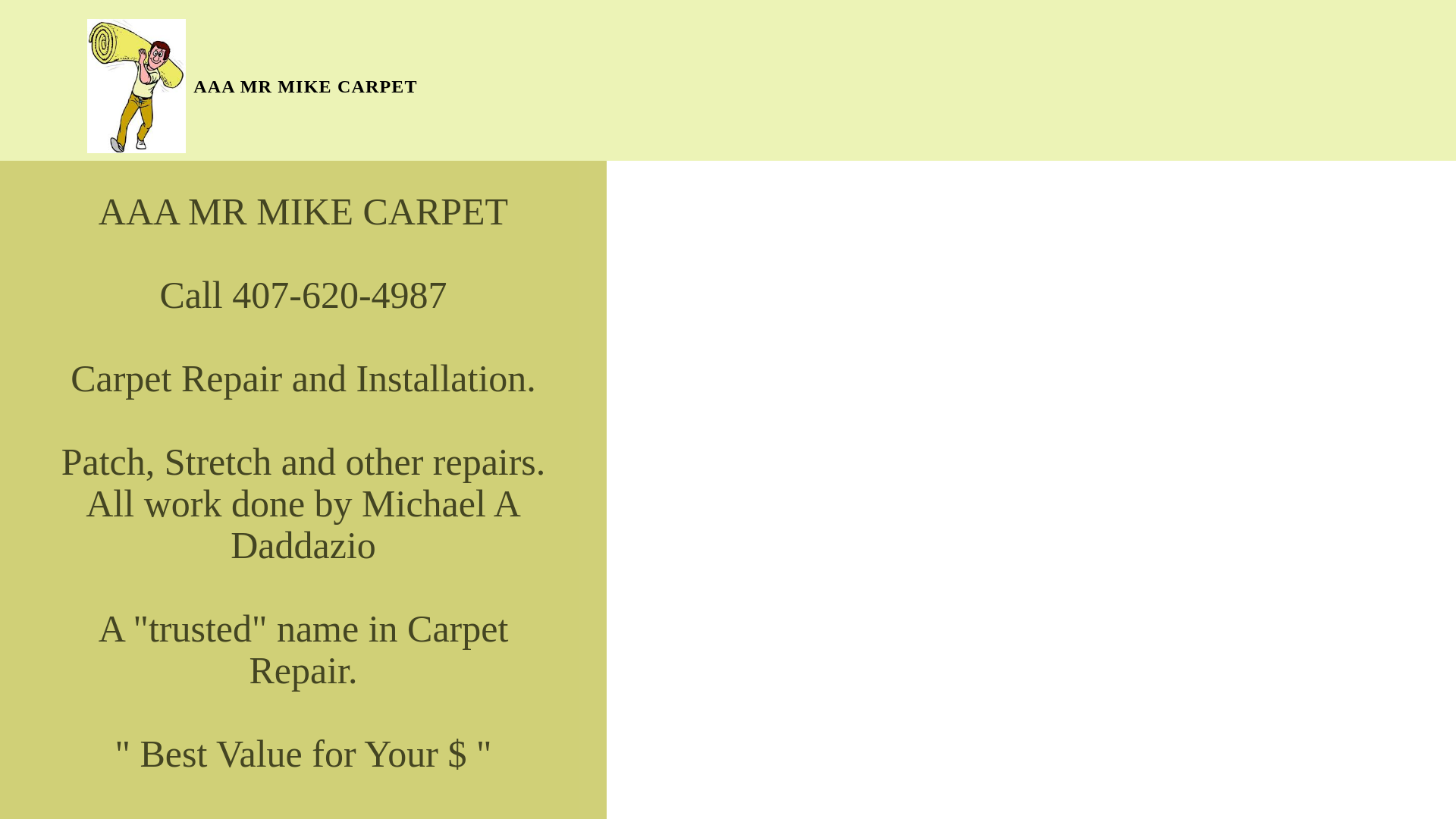 website screenshot of https://aaamrmikecarpetcare-com.pages.dev/