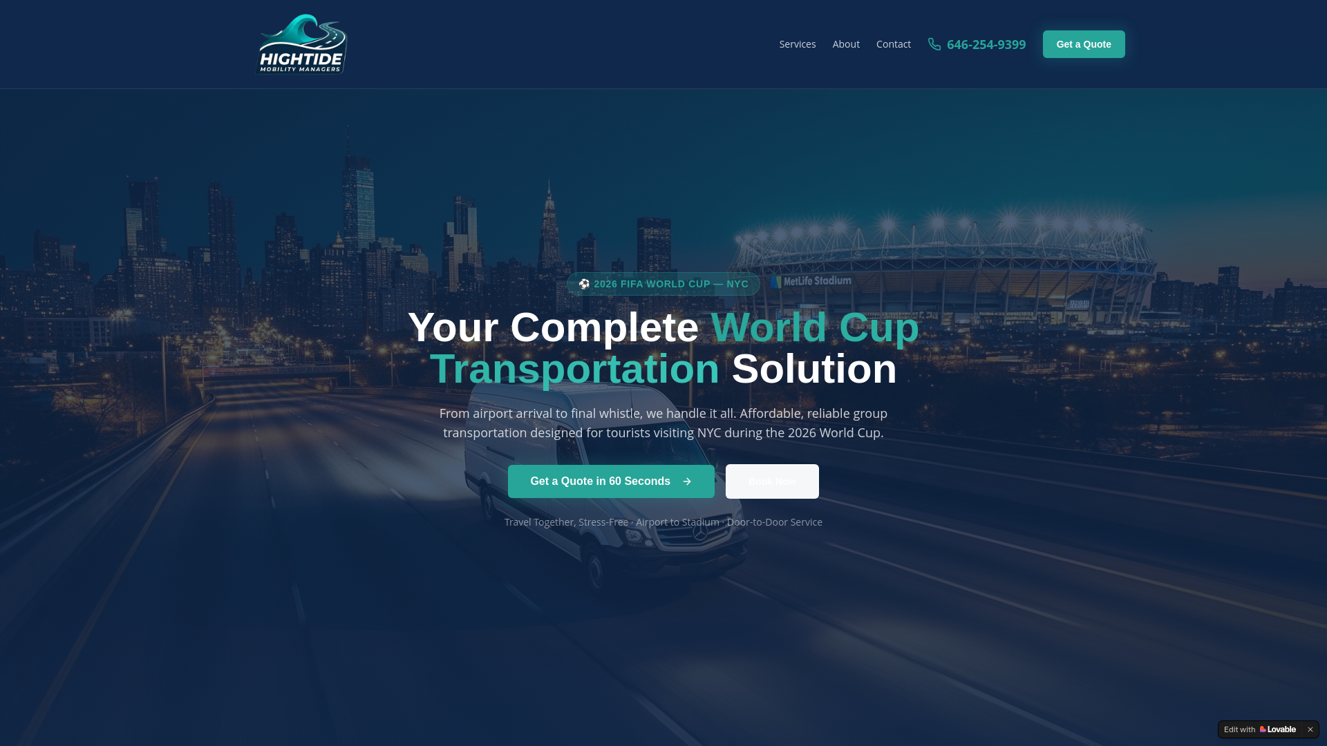 website screenshot of https://hightidemobility.site/