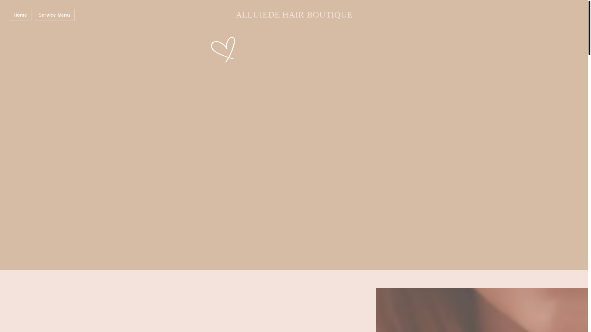 website screenshot of https://alluiedehairboutique.com.au/