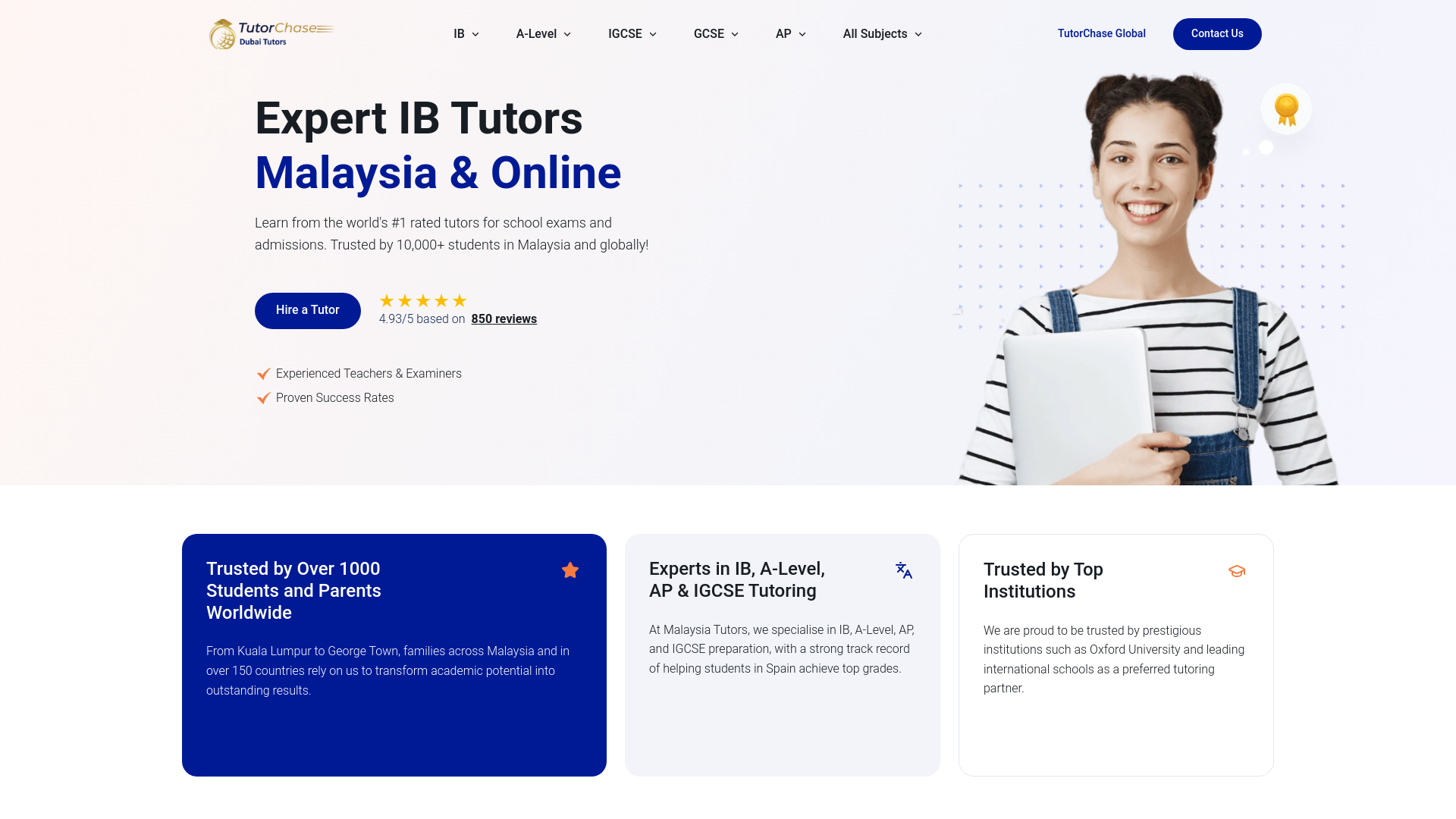 website screenshot of https://onlinetutors.my/