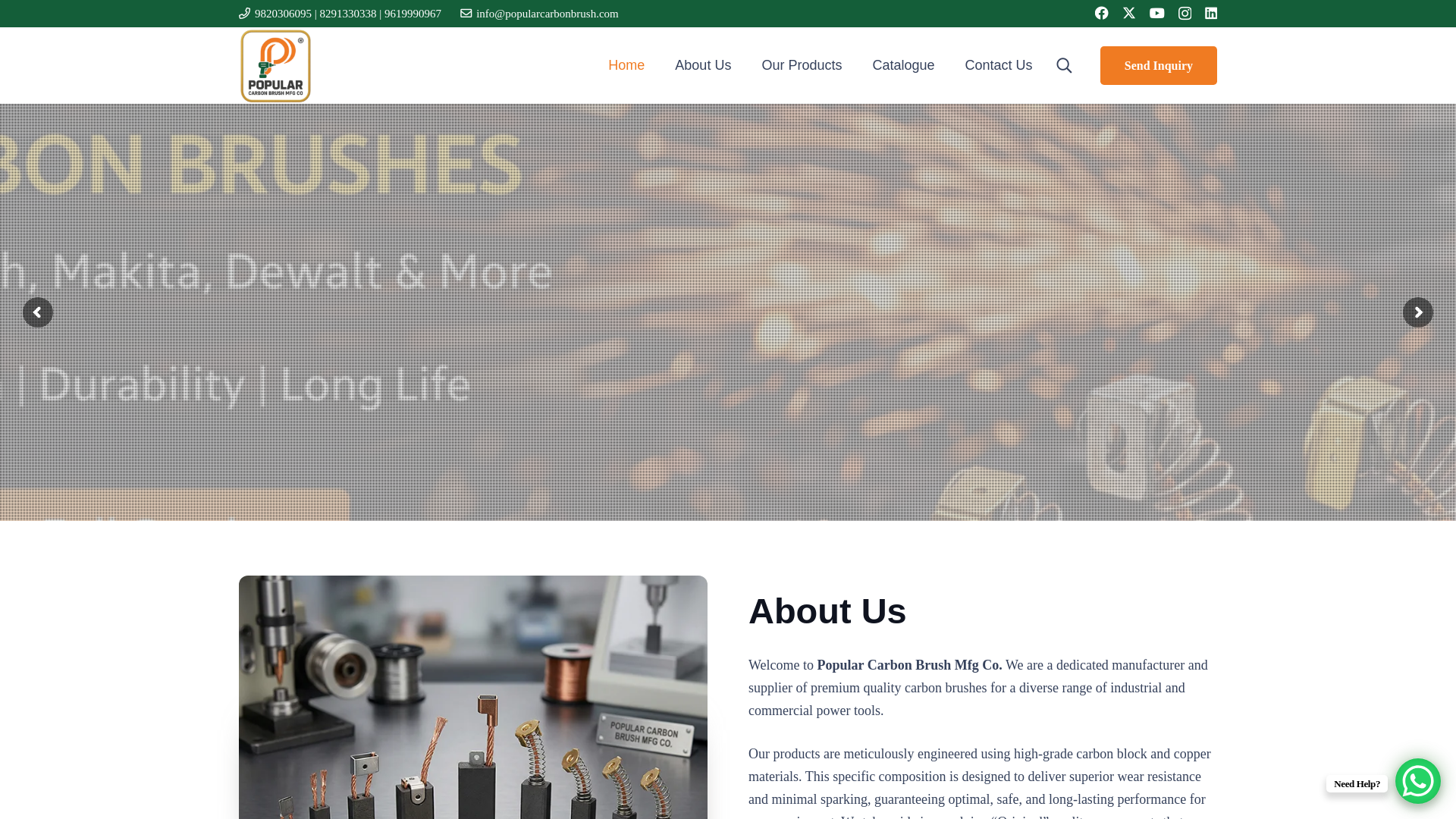 website screenshot of https://popularcarbonbrush.com/