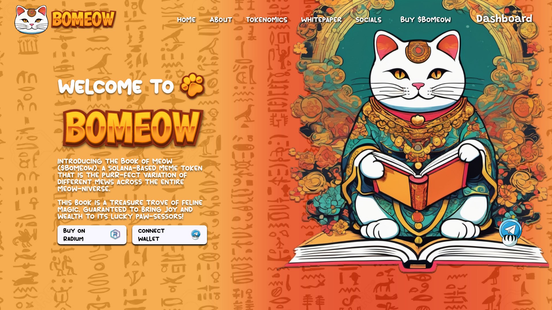 website screenshot of https://bomeow-solana.pages.dev