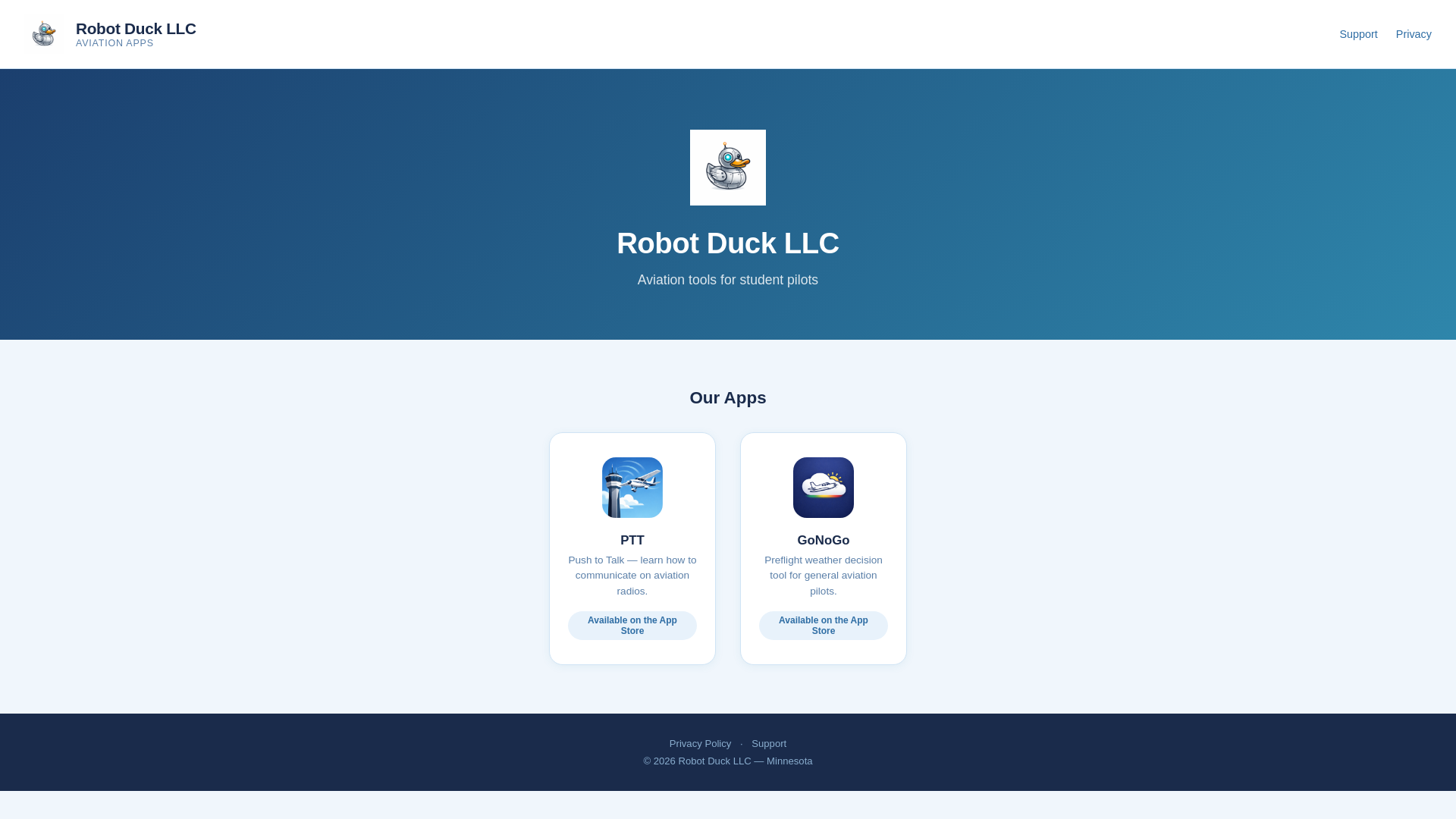 website screenshot of https://robotduck-website.pages.dev/